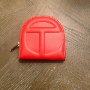 Telfar Red Leather Wallet